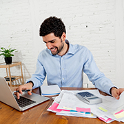 Man preparing paperwork