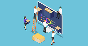 Office workers storing records